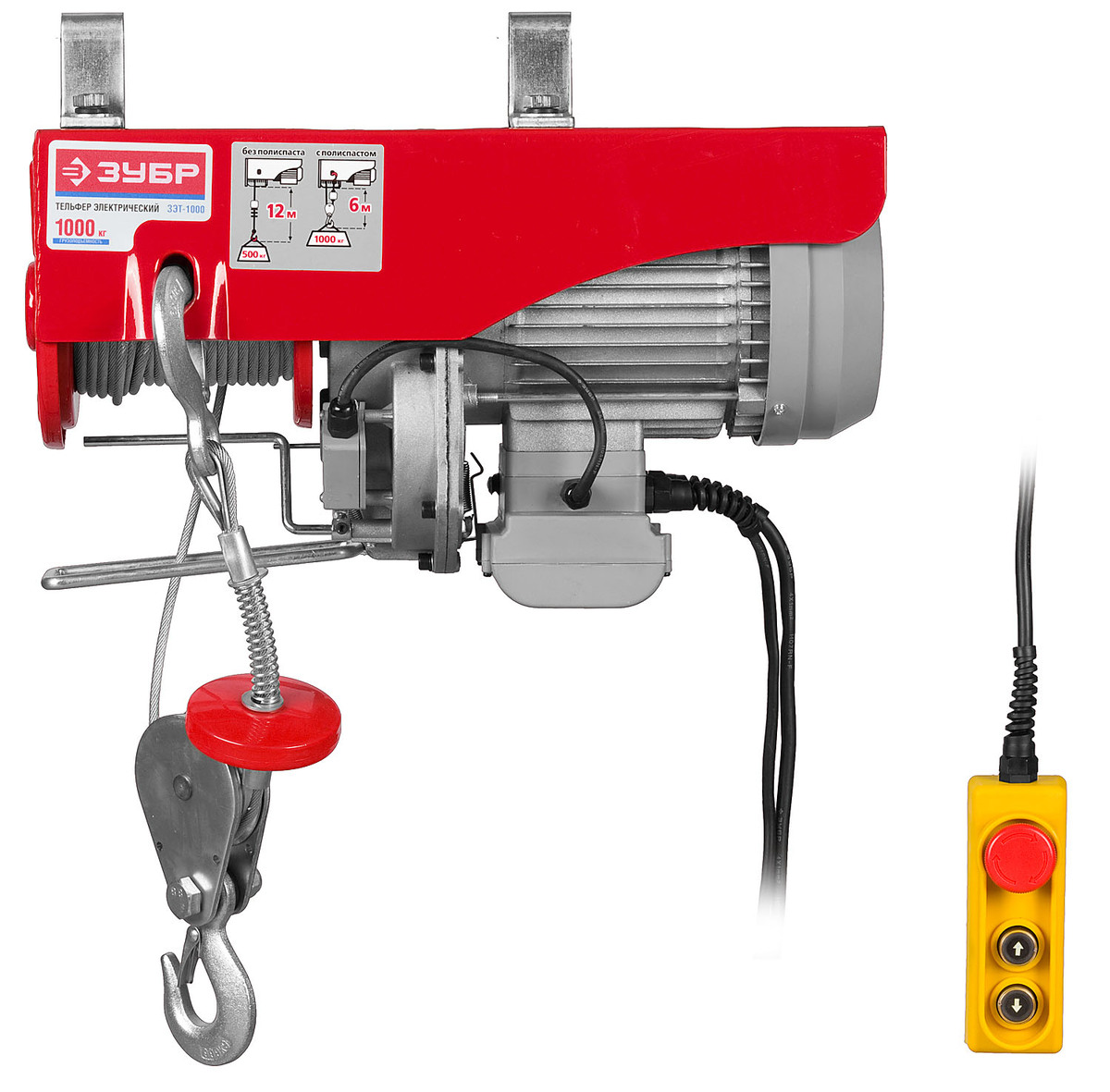 ЗУБР 500 / 1000 кг, 1600 В, электрический тельфер (ЗЭТ-1000) — Фото 1